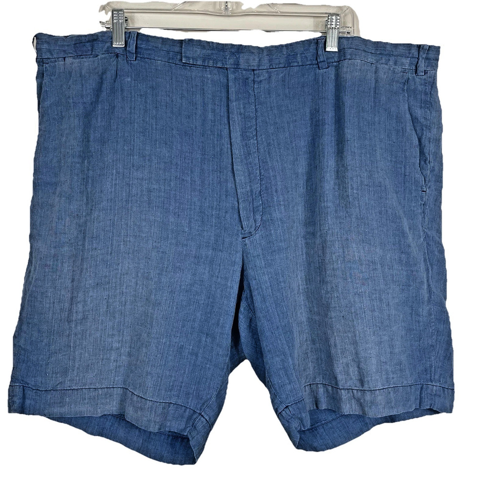 Polo Ralph Lauren 100% Linen Shorts Men's 44B Blue 8" Inseam Classic Fit Coastal